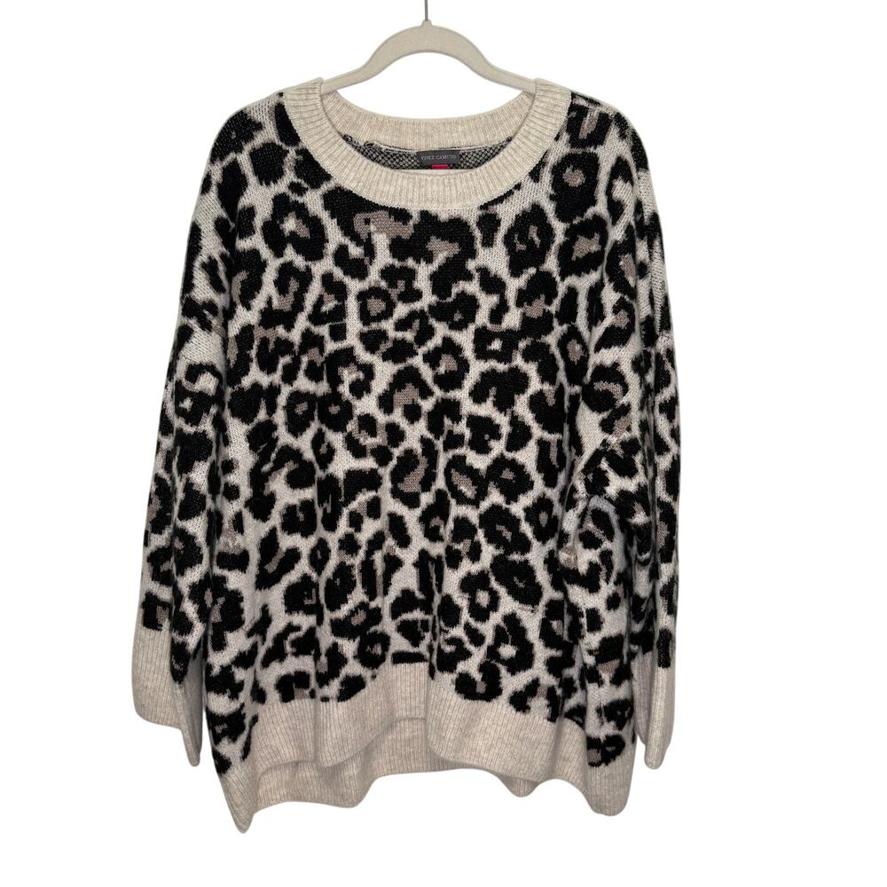Vince Camuto Leopard Print Sweater 3X Plus Size Animal Print Cozy Oversized